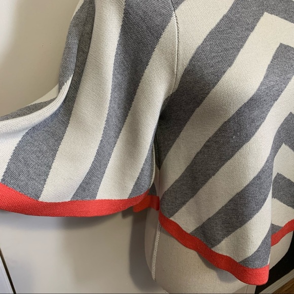 Kit And Ace Sweater XS Small Striped Wide Sleeve Grey Coral Knit - Picture 3 of 7